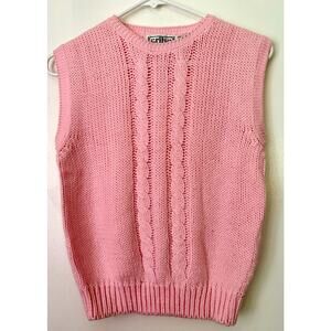 Vintage 90s Erika Pastel Pink Acrylic Sweater Vest Small Med Coquette Small Med